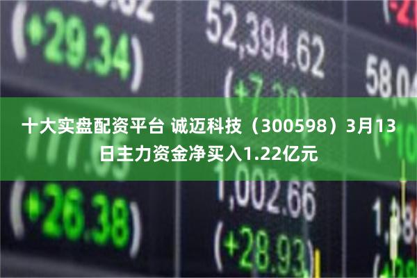 十大实盘配资平台 诚迈科技（300598）3月13日主力资金净买入1.22亿元