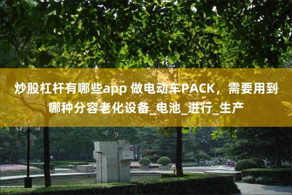 炒股杠杆有哪些app 做电动车PACK，需要用到哪种分容老化设备_电池_进行_生产