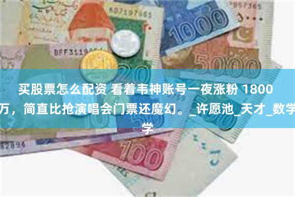 买股票怎么配资 看着韦神账号一夜涨粉 1800 万，简直比抢演唱会门票还魔幻。_许愿池_天才_数学