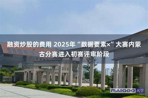 融资炒股的费用 2025年“数据要素×”大赛内蒙古分赛进入初赛评审阶段