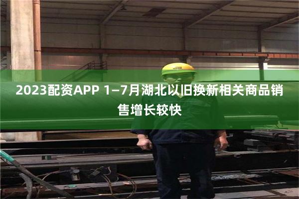 2023配资APP 1—7月湖北以旧换新相关商品销售增长较快